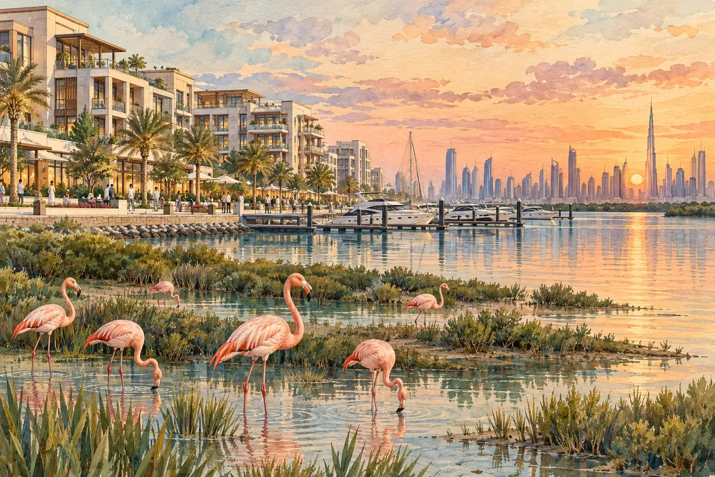 Illustration of Dubai Creek Harbour