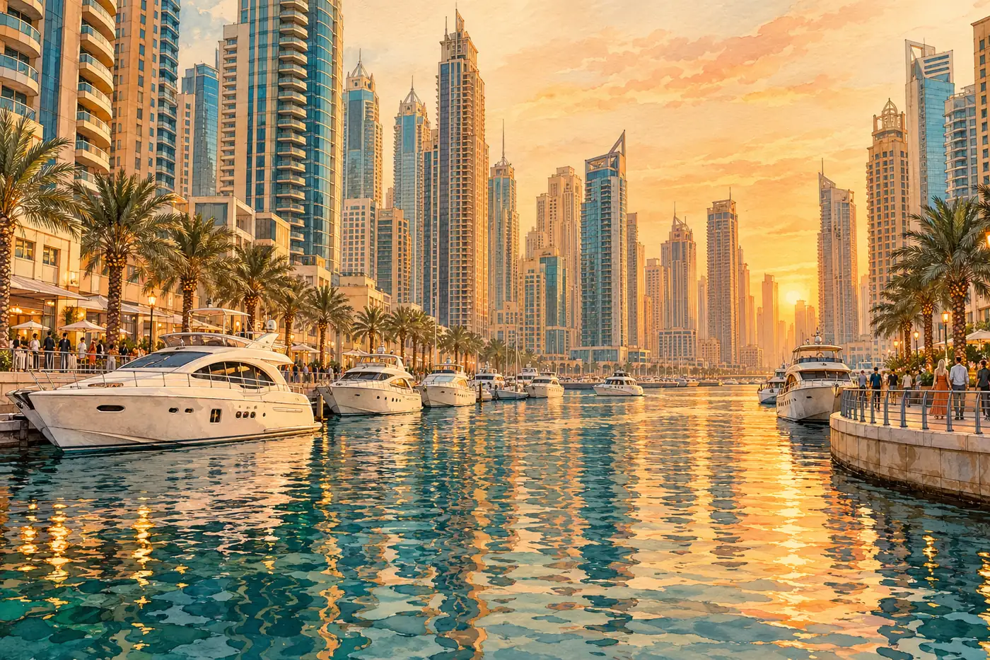 Illustration of Dubai Marina