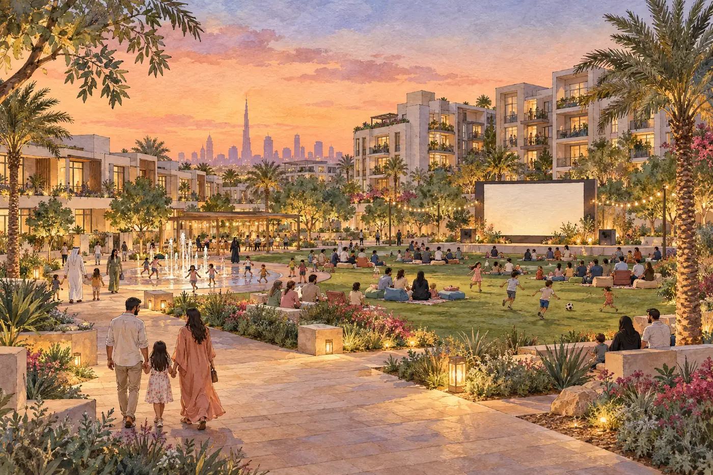 Illustration of Town Square